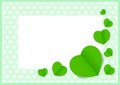 Green hearts shape on green pastel color soft for banner background copy space, many heart shape for banner valentines decoration Royalty Free Stock Photo