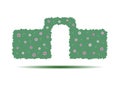 Green hedge with an arch isolated on white background . Royalty Free Stock Photo