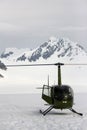 Green Helicopter on Glacier Alaska