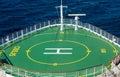 Green Helicopter Pad on Bow of Ship Royalty Free Stock Photo