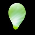 Green balloon illuminated with intern LED light against dark background Royalty Free Stock Photo