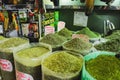 Green herb Erva de Terere being sold at Mercadao Municipal.