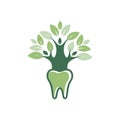 Green Herbal Dental Health Medicine Logo Symbol