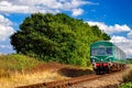 Green Heritage Railcar in Norfolk in Summer