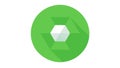 Green hexagon shape, indicating geometric element or structure , vector design Generative AI Royalty Free Stock Photo