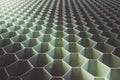 Green hexagon steel shape