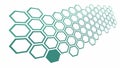 Green Hexagonal Grid Perspective Pattern, vector design Generative AI Royalty Free Stock Photo