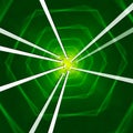 Green Hexagons Background Shows Arrows Portal Or Into