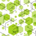 Green hexahedron seamless pattern background. Vector illustration Royalty Free Stock Photo