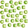 Green High-gloss eco buttons Royalty Free Stock Photo