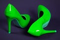 Green high heels shoes