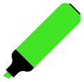 Green highlighter icon. Plastic color marker tool