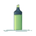 Green Highlighter Marker Illustration - Study, School, Office Supply, Drawing Royalty Free Stock Photo