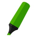 Green Highlighter Pen Flat Icon on White Royalty Free Stock Photo