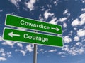 Cowardice versus courage Royalty Free Stock Photo