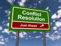 Conflict resolution highway sign