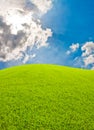 Green hill and bkue sky Royalty Free Stock Photo