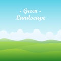 Green hill landscape on sunny day Royalty Free Stock Photo