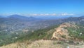 Green hill view with blue sky in Letefoho, Timor-Leste. Royalty Free Stock Photo