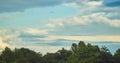 Green hill view time lapse with blue sky and cluds.