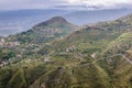 Green hills around Castelmola on Sicily island Royalty Free Stock Photo