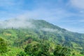 green hills with blue sky and white clouds Royalty Free Stock Photo