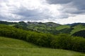 Green hills in a cloudy day Royalty Free Stock Photo