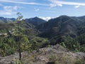 Green hills and forest mountains, landscape of Tamadaba natural park. Gran Canaria, Canary Islands, Spain Royalty Free Stock Photo