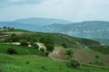 Green hills and plowed fields, countryside Cyprus Royalty Free Stock Photo