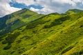 Green hills in summer day. West Tatras Mountains, Poland.