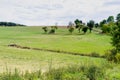 Green landscape in Niederstetten, along route called Romantische Strasse, Germany