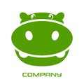 Green Hippo Logo. Vector illustration.