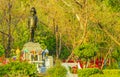 Green historic human sculpture statue natural park in Bangkok Thailand