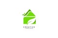 Green Home Leaf Eco Modern Logo Design Royalty Free Stock Photo