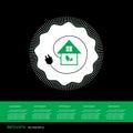 Green home power efficiency icon Royalty Free Stock Photo