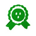 Green Honey award icon isolated on transparent background. Honey medal.