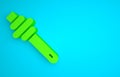 Green Honey dipper stick icon isolated on blue background. Honey ladle. Minimalism concept. 3D render illustration