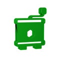 Green Honey extractor icon isolated on transparent background. Mechanical device for honey extraction from honeycombs.