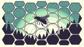 Green Honeycomb Bee Pattern Vector, vector design Generative AI Royalty Free Stock Photo