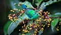 Green honeycreeper Chlorophanes spiza, male juvenile Royalty Free Stock Photo