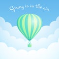 Green hot air balloon cloud scape moitvation flyer