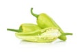 Green hot chili pepper isolated on the white background. Royalty Free Stock Photo