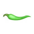 Green hot chili pepper pod image vector illustration