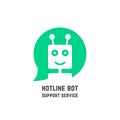 Green hotline bot logo like support service