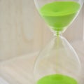 Green hourglass, counting time