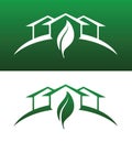 Green House Concept Icons Both Solid and Reversed