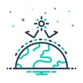 Mix icon for Green House Effect, green and climate Royalty Free Stock Photo
