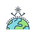 Color illustration icon for Green House Effect, green and weather Royalty Free Stock Photo