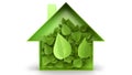 Green house filled with leaves Royalty Free Stock Photo