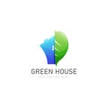 Green house gradient logo design icon illustration Royalty Free Stock Photo